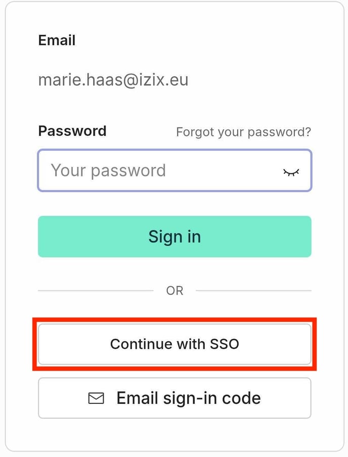3. Login screen SSO highlight