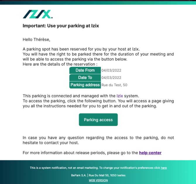 visitor email new izix