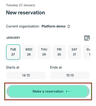 Make booking - confirm